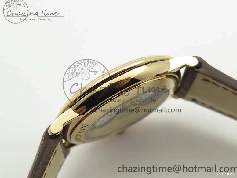 0309 Villeret 6651 RG ZF 1:1 Best Edition White Dial On Brown Leather Strap A Unique 8097